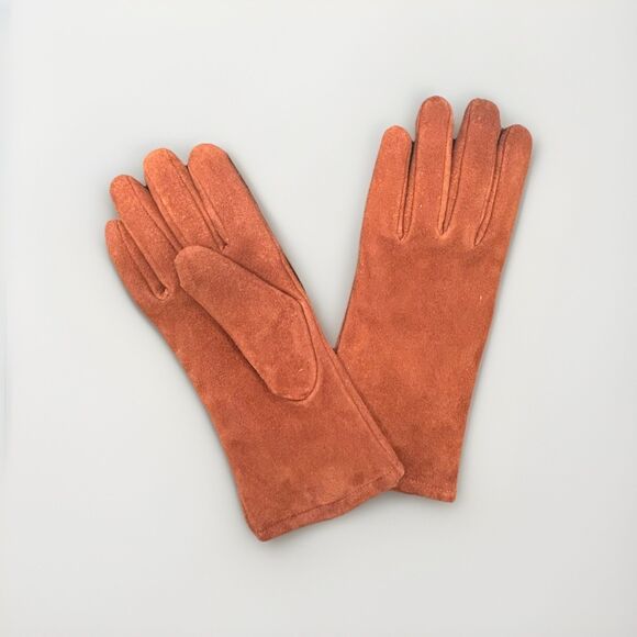 Vintage Etienne Aigner Brown Tan Suede Leather Women’s Gloves Sz Large - Picture 3 of 6